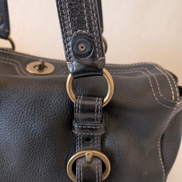 Coach Chelsea Black Pebbled Leather Satchel - Picture 8 of 8